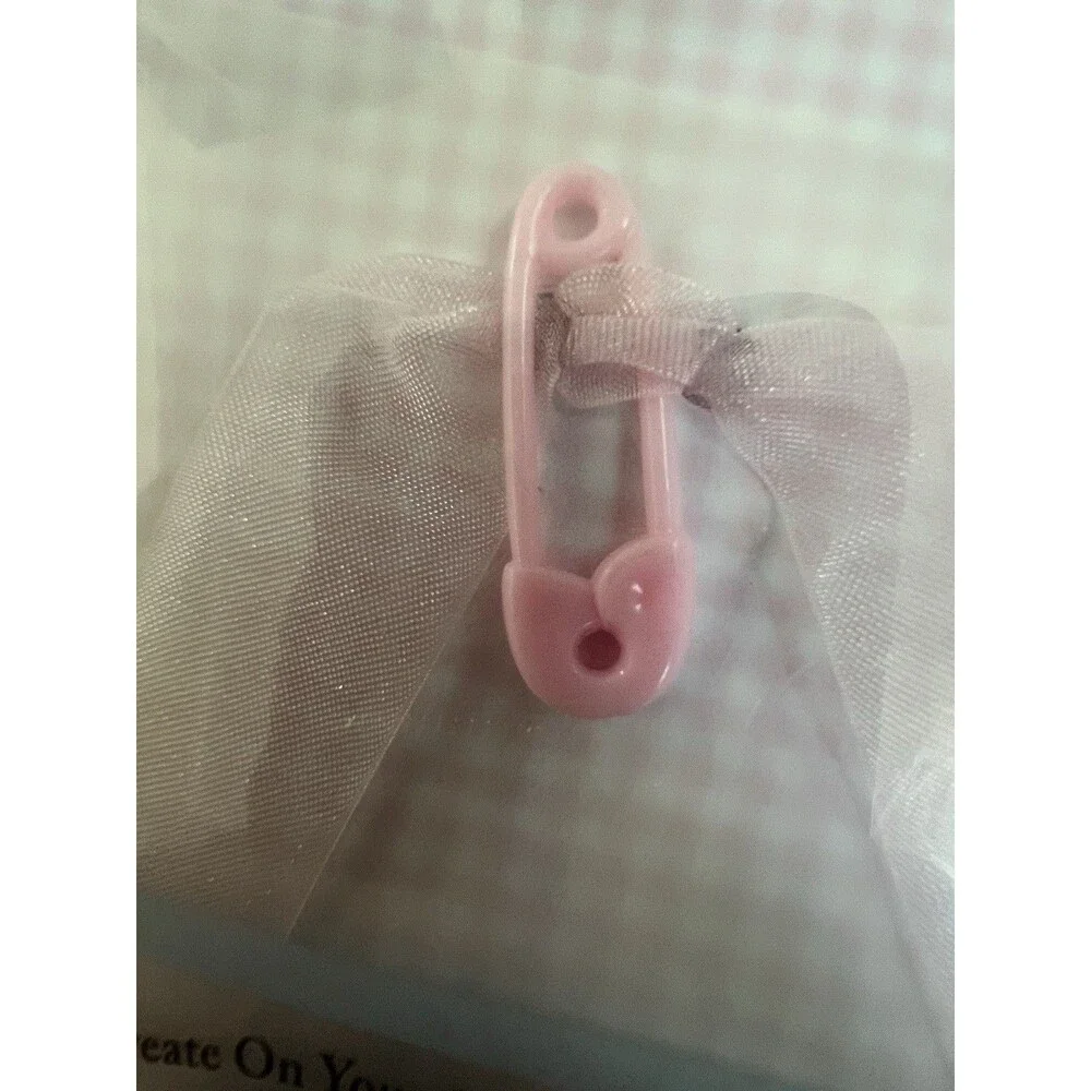 Gartner Baby Announcement Kit Pink Set of 10 Pink Gingham Print Your Own